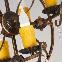 Rustikk Hytte Vintage Retro Country Globe Maleri Feature For Mini Style Designers Metalllysekrone