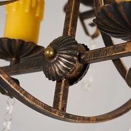 Rustikk Hytte Vintage Retro Country Globe Maleri Feature For Mini Style Designers Metalllysekrone