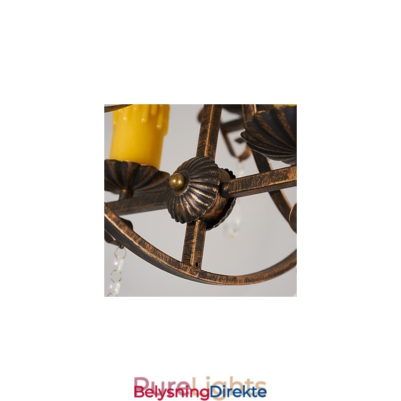 Rustikk Hytte Vintage Retro Country Globe Maleri Feature For Mini Style Designers Metalllysekrone