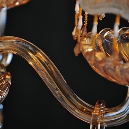 Lysekrone I Krystall, Retro, Glass, 4 Lys