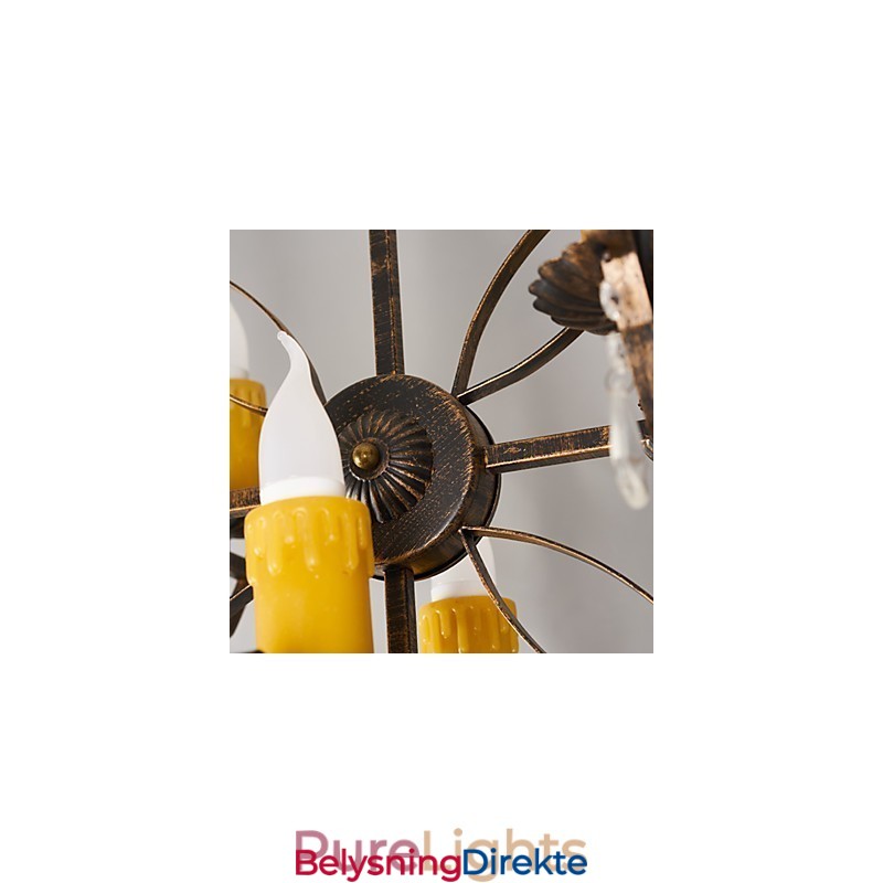 Rustikk Hytte Vintage Retro Country Globe Maleri Feature For Mini Style Designers Metalllysekrone