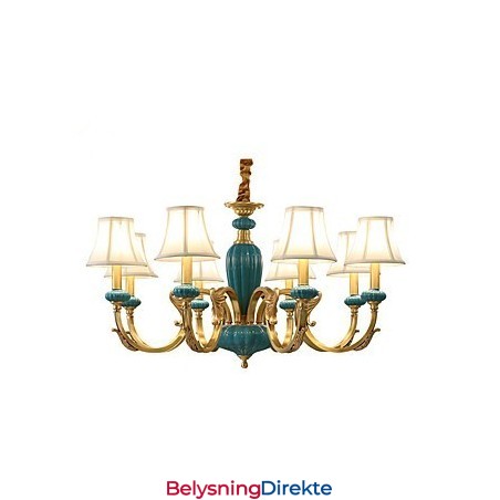 Dekorativ Lysekrone I Kobber, Jade, Kp