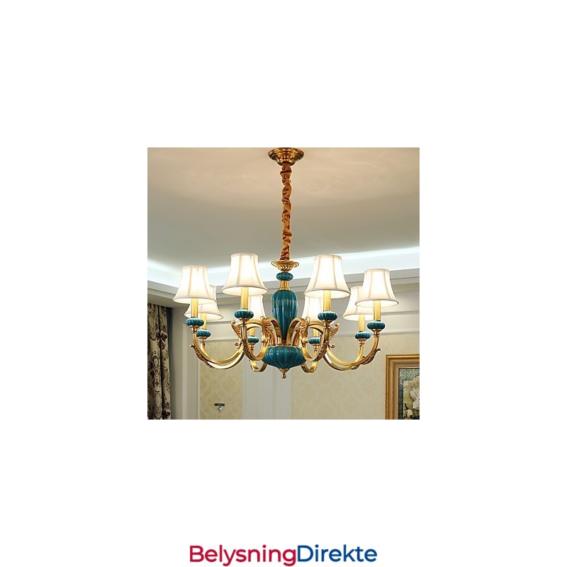Dekorativ Lysekrone I Kobber, Jade, Kp