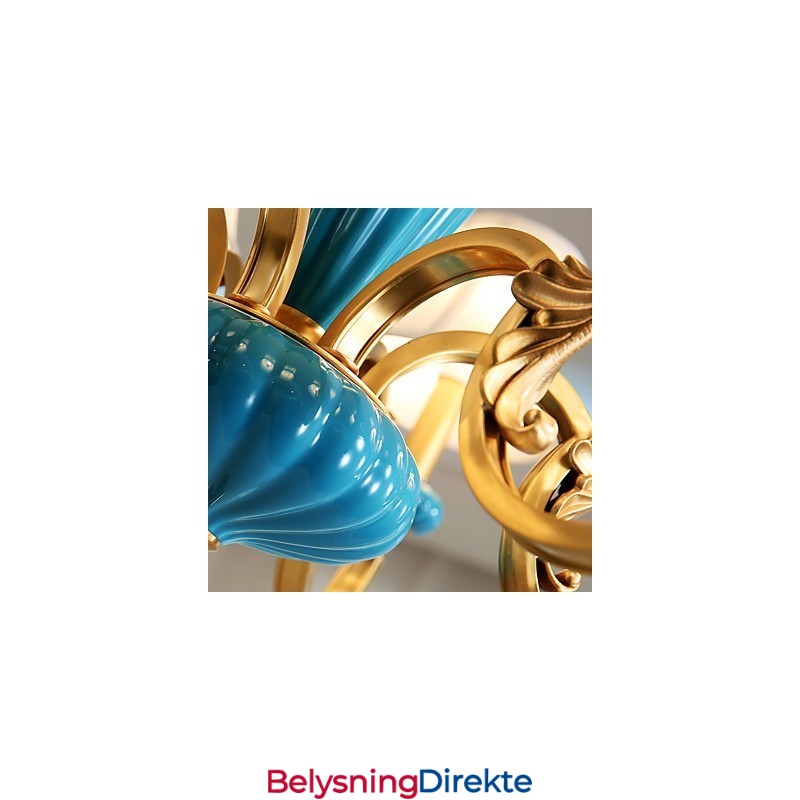 Dekorativ Lysekrone I Kobber, Jade, Kp