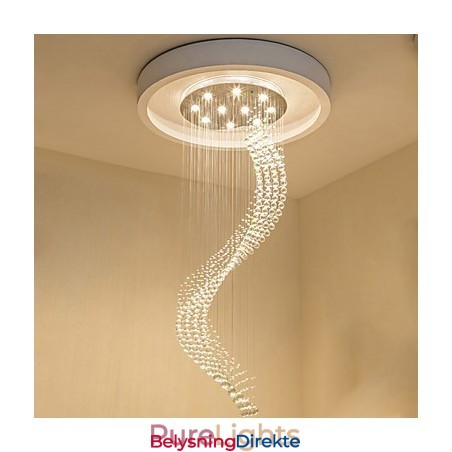 Moderne Krystall Takpendellampe Innendørs Lysekrone Hjem Hengende Belysning Lysekrone Lamper Armaturer 3W Varm Hvit Pære