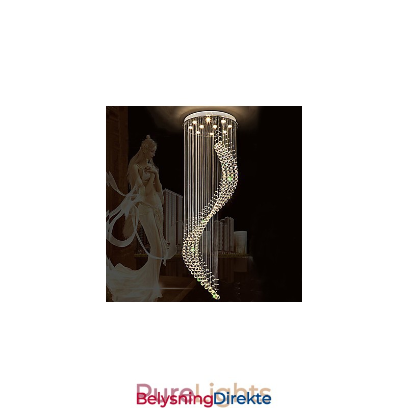 Moderne Krystall Takpendellampe Innendørs Lysekrone Hjem Hengende Belysning Lysekrone Lamper Armaturer 3W Varm Hvit Pære