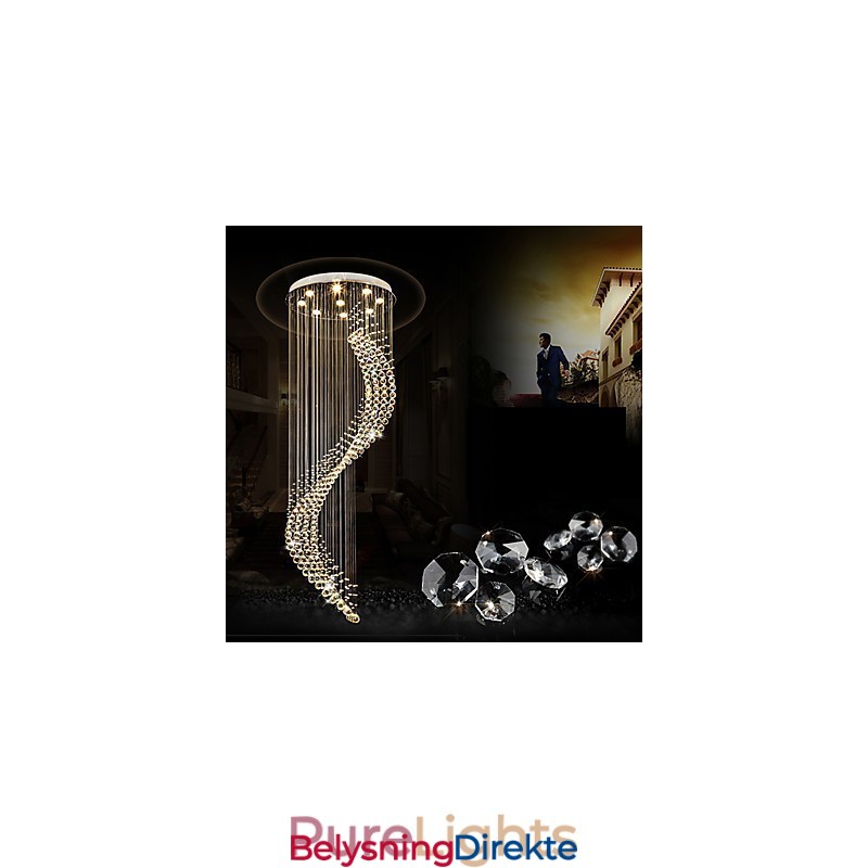 Moderne Krystall Takpendellampe Innendørs Lysekrone Hjem Hengende Belysning Lysekrone Lamper Armaturer 3W Varm Hvit Pære