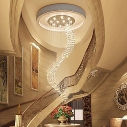 Moderne Krystall Takpendellampe Innendørs Lysekrone Hjem Hengende Belysning Lysekrone Lamper Armaturer 3W Varm Hvit Pære