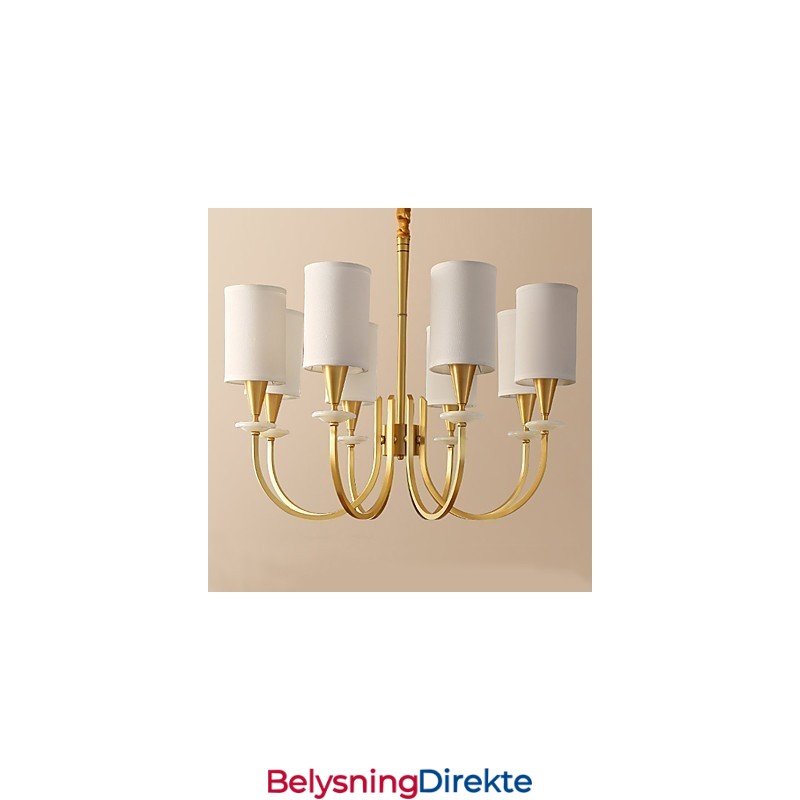 Dekorativ Lysekrone I Ren Messing Med Jade