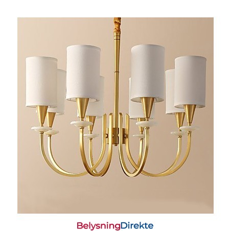 Dekorativ Lysekrone I Ren Messing Med Jade