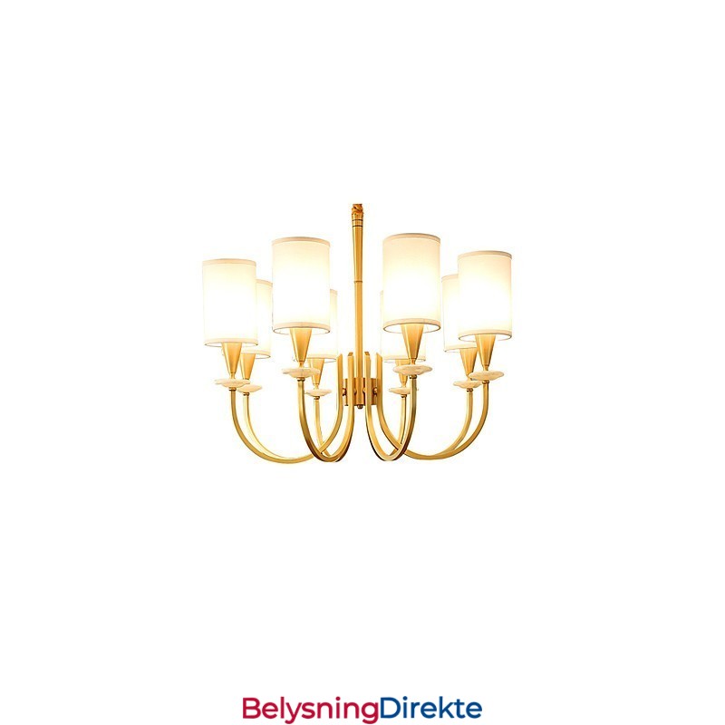 Dekorativ Lysekrone I Ren Messing Med Jade