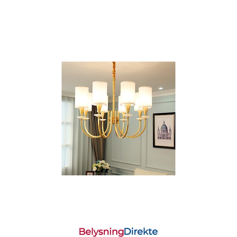 Dekorativ Lysekrone I Ren Messing Med Jade