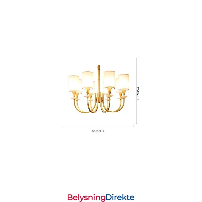 Dekorativ Lysekrone I Ren Messing Med Jade