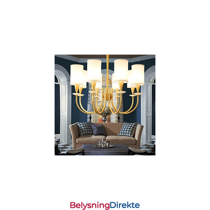 Dekorativ Lysekrone I Ren Messing Med Jade