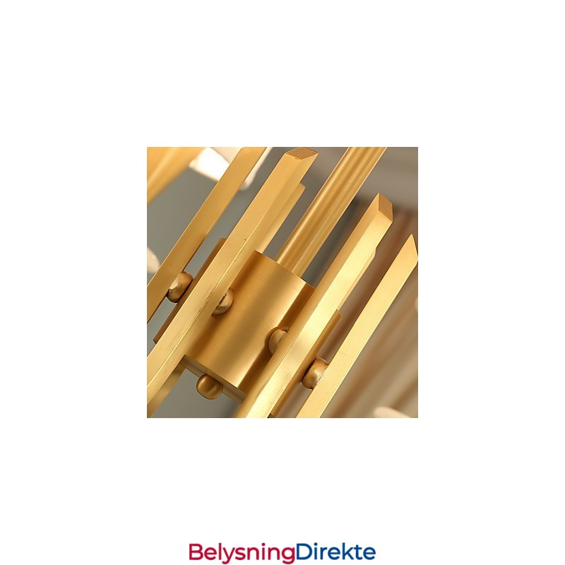 Dekorativ Lysekrone I Ren Messing Med Jade