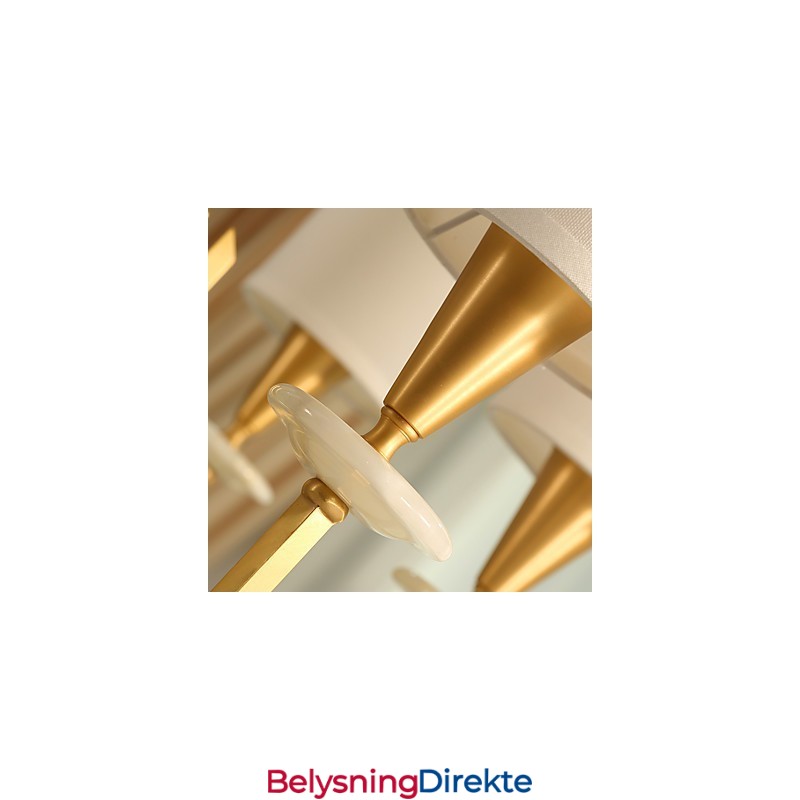 Dekorativ Lysekrone I Ren Messing Med Jade