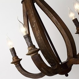 Vintage Maleri-Funksjon Mini-Stil Tre-Bambus Lysekronelampe Dekorer Pendellampe