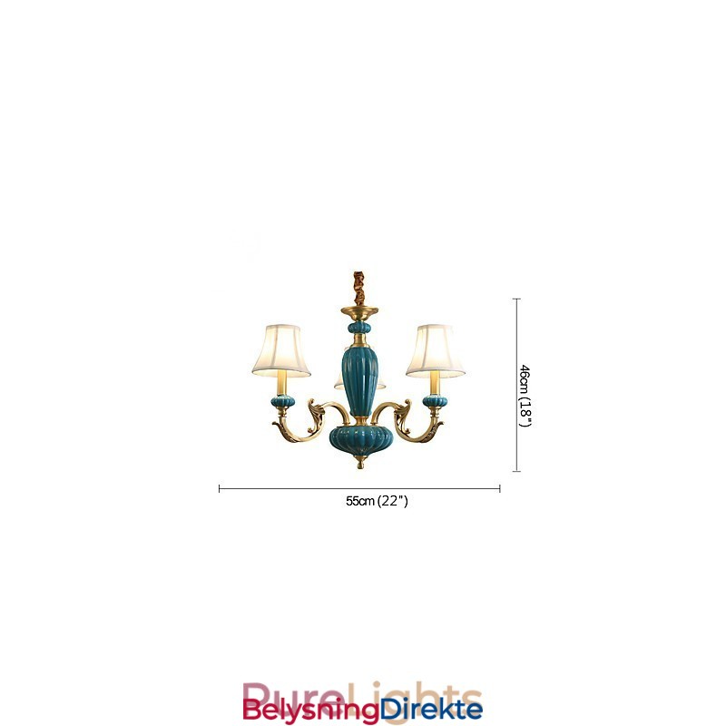 Dekorativ Lysekrone I Kobber, Jade, Op