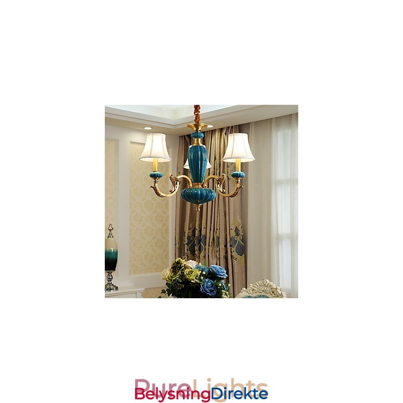 Dekorativ Lysekrone I Kobber, Jade, Op