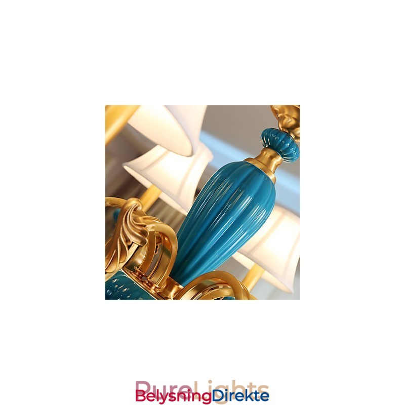 Dekorativ Lysekrone I Kobber, Jade, Op