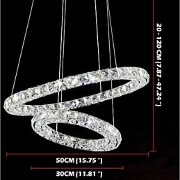 Krystalllysekronelys Innendørs Pendellampe Taklampe Lysarmaturer Dimmbar Med Fjernkontroll