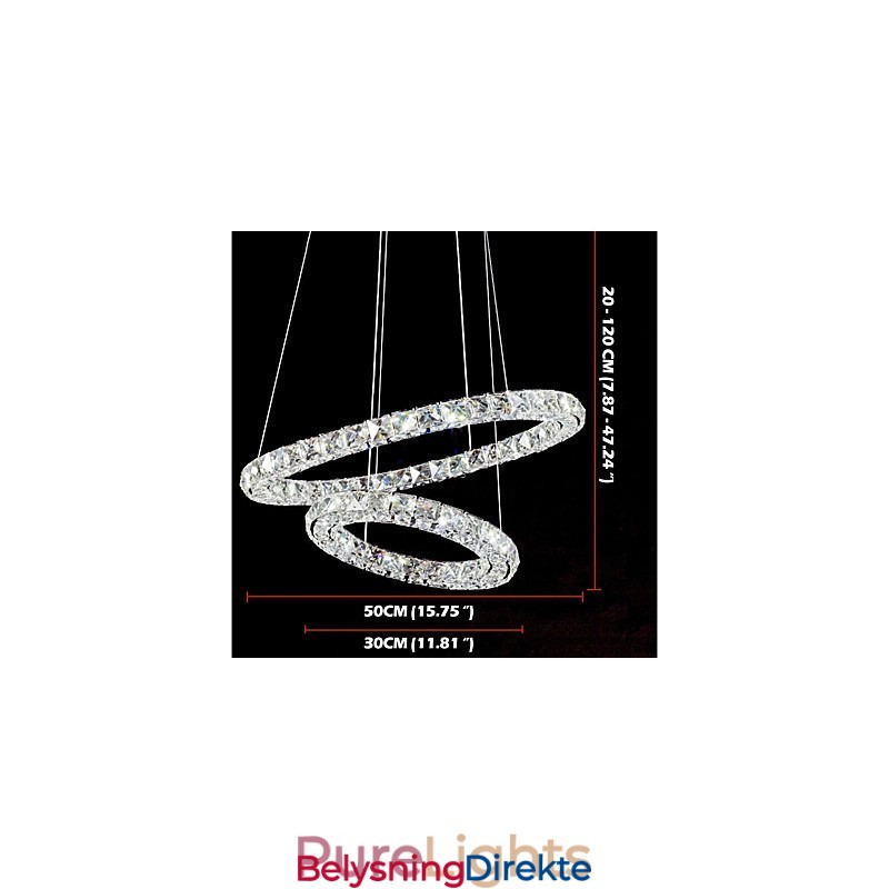 Krystalllysekronelys Innendørs Pendellampe Taklampe Lysarmaturer Dimmbar Med Fjernkontroll
