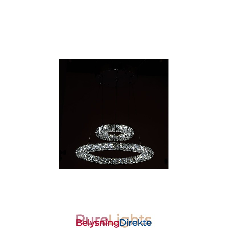 Krystalllysekronelys Innendørs Pendellampe Taklampe Lysarmaturer Dimmbar Med Fjernkontroll