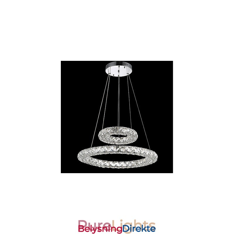 Krystalllysekronelys Innendørs Pendellampe Taklampe Lysarmaturer Dimmbar Med Fjernkontroll