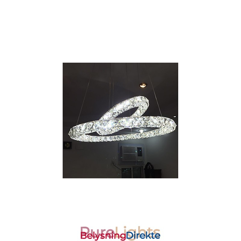 Krystalllysekronelys Innendørs Pendellampe Taklampe Lysarmaturer Dimmbar Med Fjernkontroll