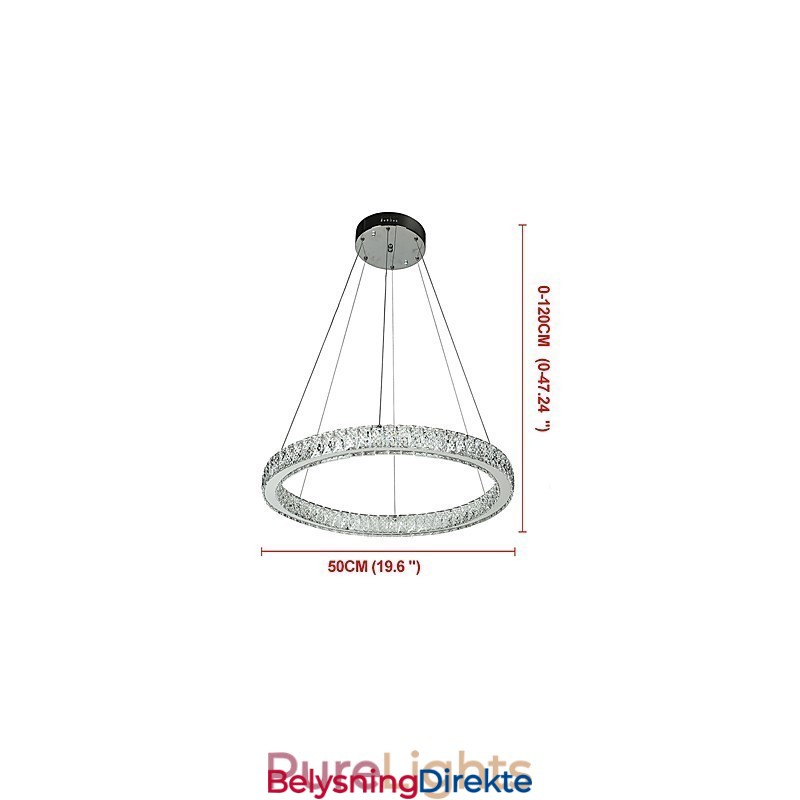 Dimmbar Ringformet Innendørs Taklampe Pendellampe Moderne Lysekronebelysning Lysekronelampe Med Fjernkontroll
