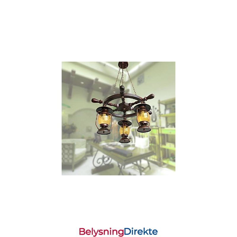 Retro Maleri Tre Bambus Lysekrone