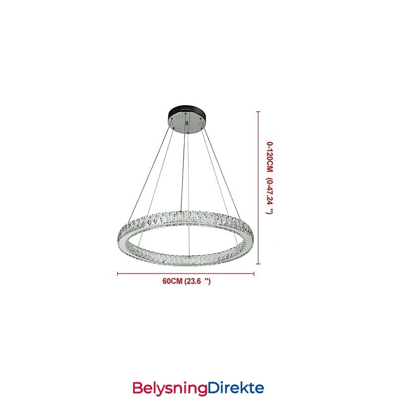 Dimmbar Ringlampe I Tak, Pendellampe, Moderne Lysekronebelysning, Innendørslampe Med Fjernkontroll