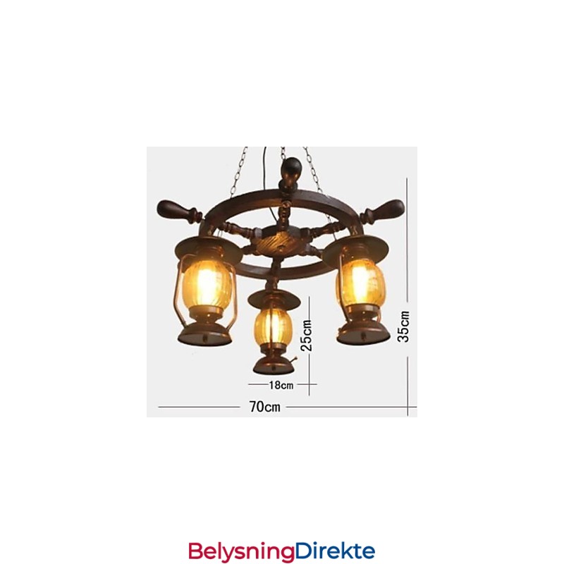 Retro Maleri Tre Bambus Lysekrone