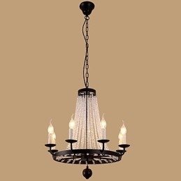 Lysekrone Med 8 Lys Moderne Samtidsstil Tradisjonell Klassisk Rustikk Hytte Vintage Retro Lanterne Tromme Landlig Øy Globus Skål