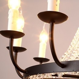 Lysekrone Med 8 Lys Moderne Samtidsstil Tradisjonell Klassisk Rustikk Hytte Vintage Retro Lanterne Tromme Landlig Øy Globus Skål