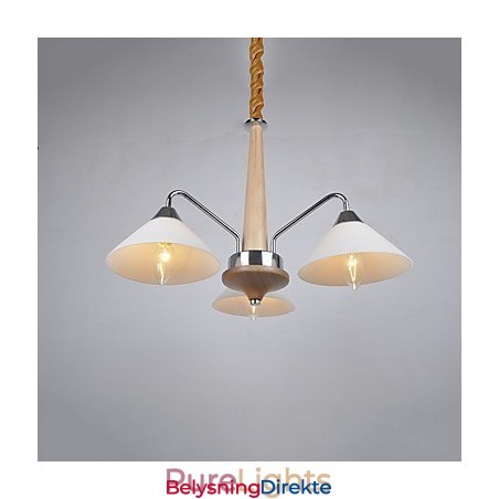 Moderne, Samtidskunstnerisk Landlig Galvanisert Funksjon For Lysekrone I Tre Og Bambus