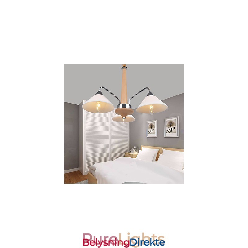 Moderne, Samtidskunstnerisk Landlig Galvanisert Funksjon For Lysekrone I Tre Og Bambus