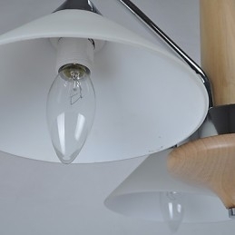 Moderne, Samtidskunstnerisk Landlig Galvanisert Funksjon For Lysekrone I Tre Og Bambus