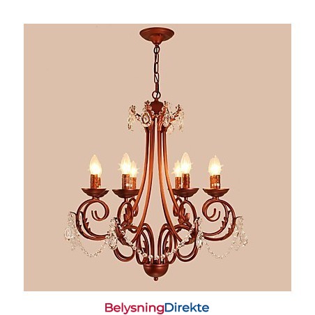 Lysekrone Med 8 Lys, Moderne, Samtidskunst, Tradisjonell, Hytte, Vintage, Retro, Landlig, Maleri, Krystall, Metall