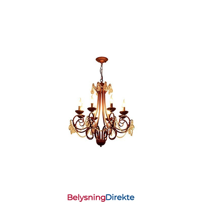 Lysekrone Med 8 Lys, Moderne, Samtidskunst, Tradisjonell, Hytte, Vintage, Retro, Landlig, Maleri, Krystall, Metall