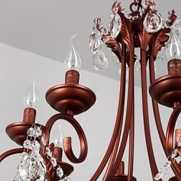 Lysekrone Med 8 Lys, Moderne, Samtidskunst, Tradisjonell, Hytte, Vintage, Retro, Landlig, Maleri, Krystall, Metall