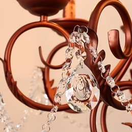 Lysekrone Med 8 Lys, Moderne, Samtidskunst, Tradisjonell, Hytte, Vintage, Retro, Landlig, Maleri, Krystall, Metall