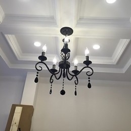 Tradisjonell Krystalllysekrone Innendørsbelysning 5 Lysende Stearinlys Enkel Lysekrone