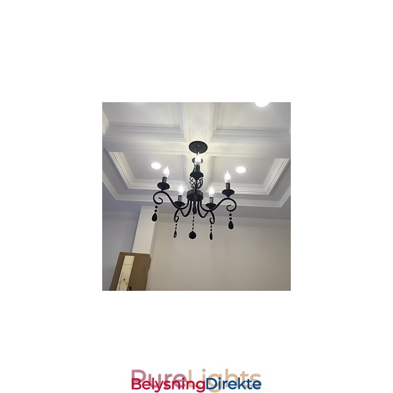 Tradisjonell Krystalllysekrone Innendørsbelysning 5 Lysende Stearinlys Enkel Lysekrone