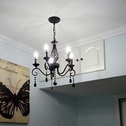 Tradisjonell Krystalllysekrone Innendørsbelysning 5 Lysende Stearinlys Enkel Lysekrone