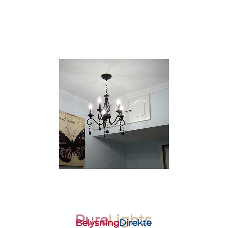 Tradisjonell Krystalllysekrone Innendørsbelysning 5 Lysende Stearinlys Enkel Lysekrone