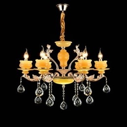 Tradisjonell Klassisk Sinklegeringsfunksjon For Krystallmini-Stil Metalllysekrone Med 6 Pærer