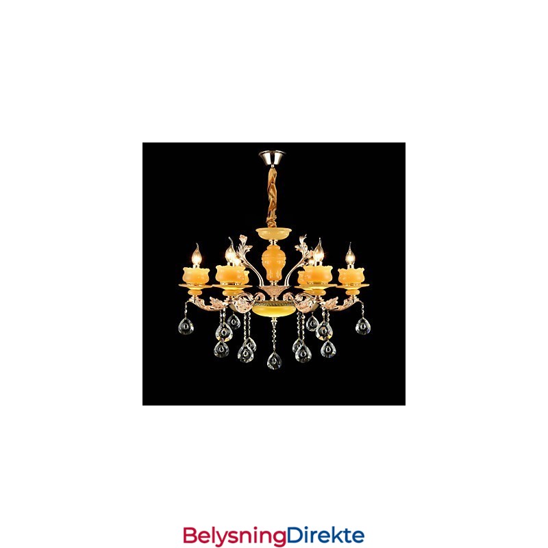 Tradisjonell Klassisk Sinklegeringsfunksjon For Krystallmini-Stil Metalllysekrone Med 6 Pærer