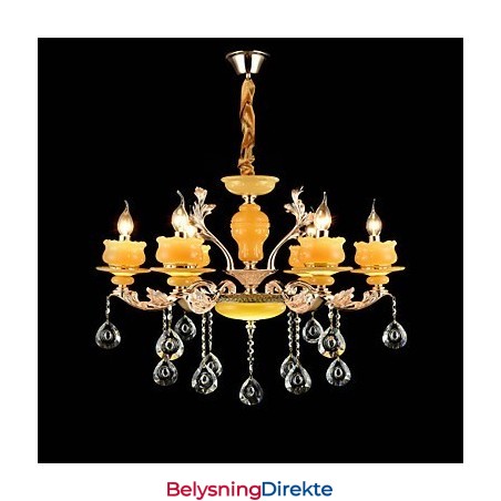 Tradisjonell Klassisk Sinklegeringsfunksjon For Krystallmini-Stil Metalllysekrone Med 6 Pærer