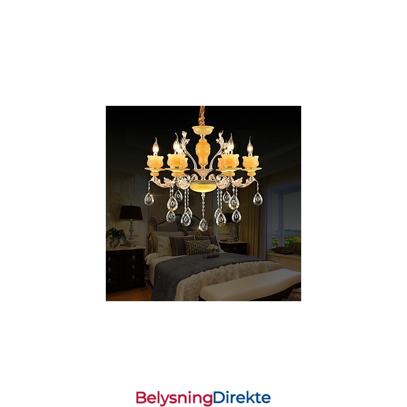 Tradisjonell Klassisk Sinklegeringsfunksjon For Krystallmini-Stil Metalllysekrone Med 6 Pærer